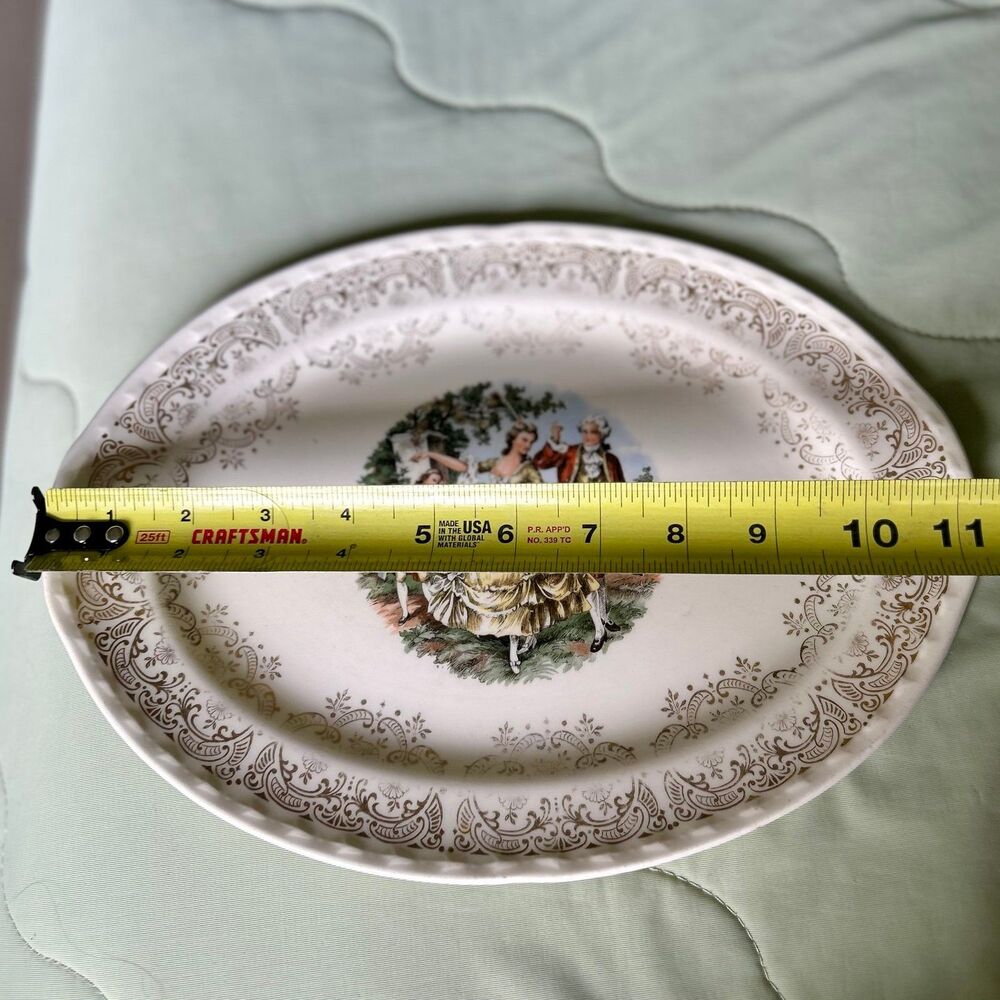 VTG Colonial Dance Oval Platter Plate Kitchenware Display Accent - Picture 8 of 8